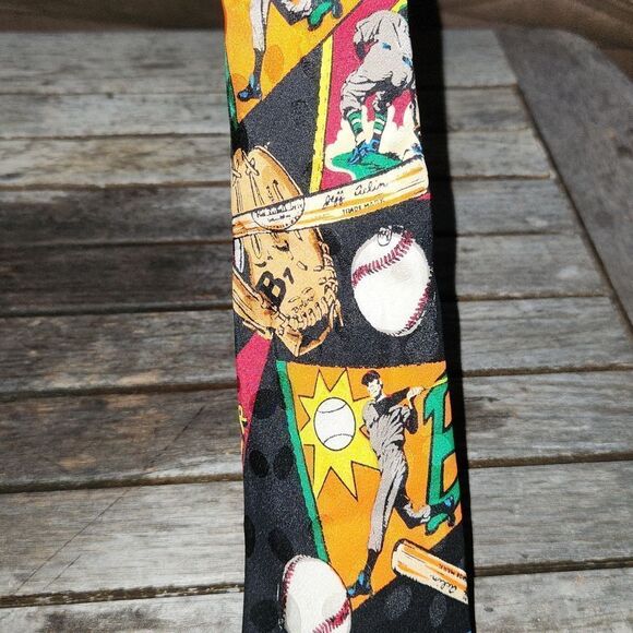 Baseball Pennant Rosetti Silk Tie - Picture 2 of 4